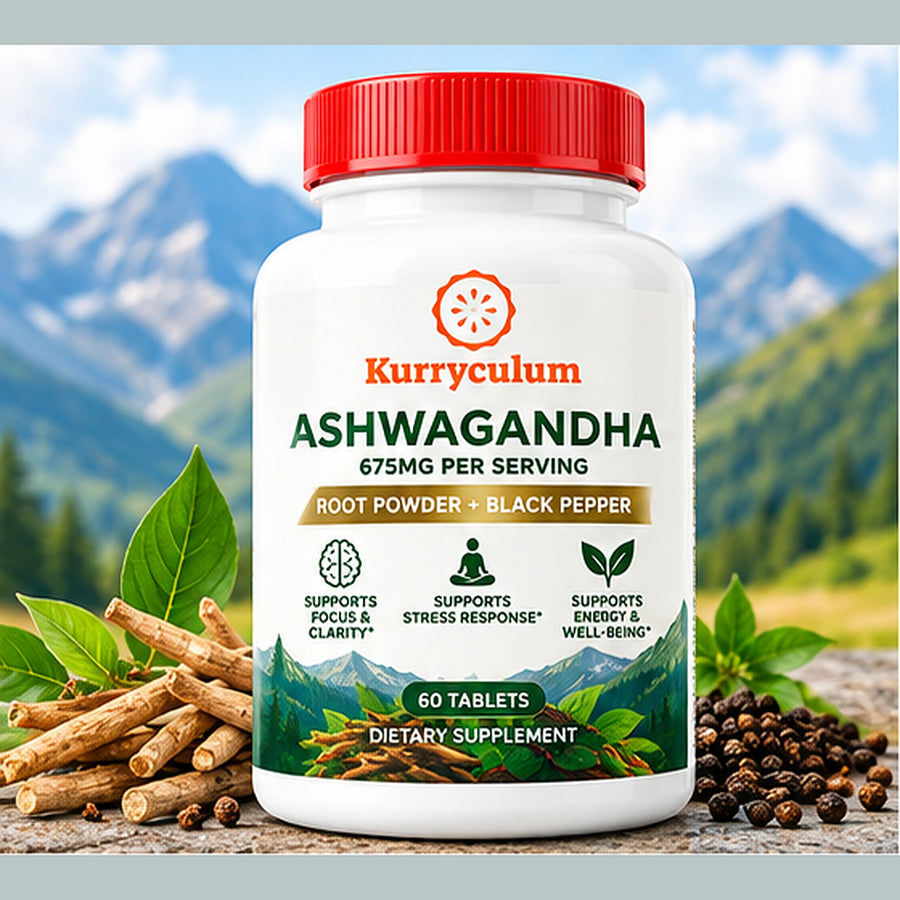 Kurryculum Ashwagandha + Black Pepper — Stress & Calm Support