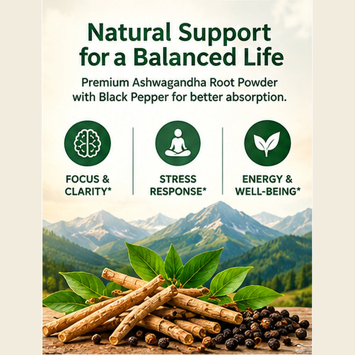 Kurryculum Ashwagandha + Black Pepper — Stress & Calm Support