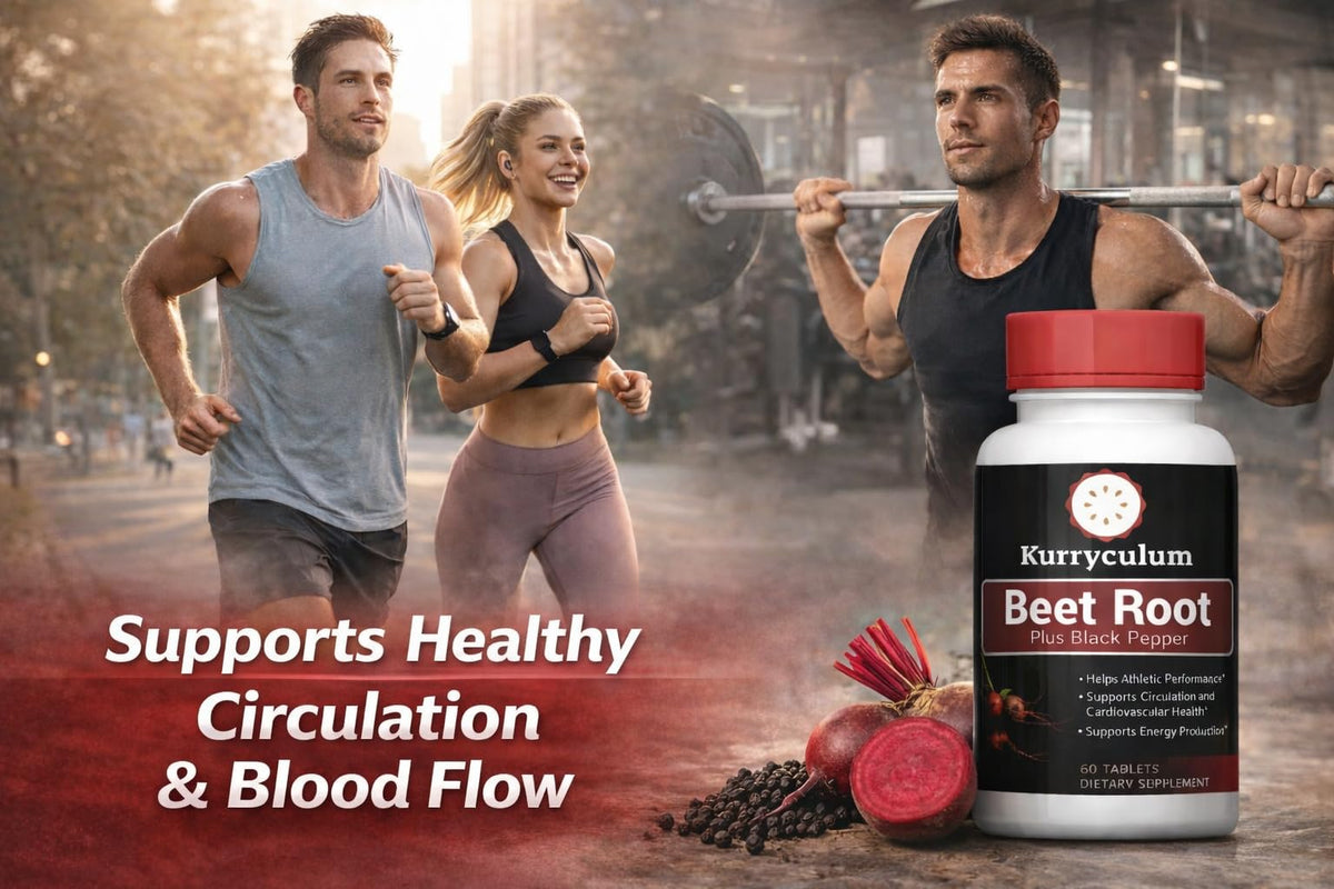 Kurryculum Beet Root + Black Pepper — Circulation & Energy Support (60 Tablets)