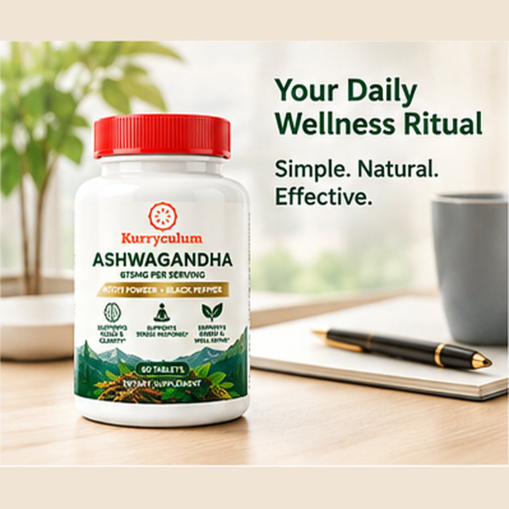 Kurryculum Ashwagandha + Black Pepper — Stress & Calm Support