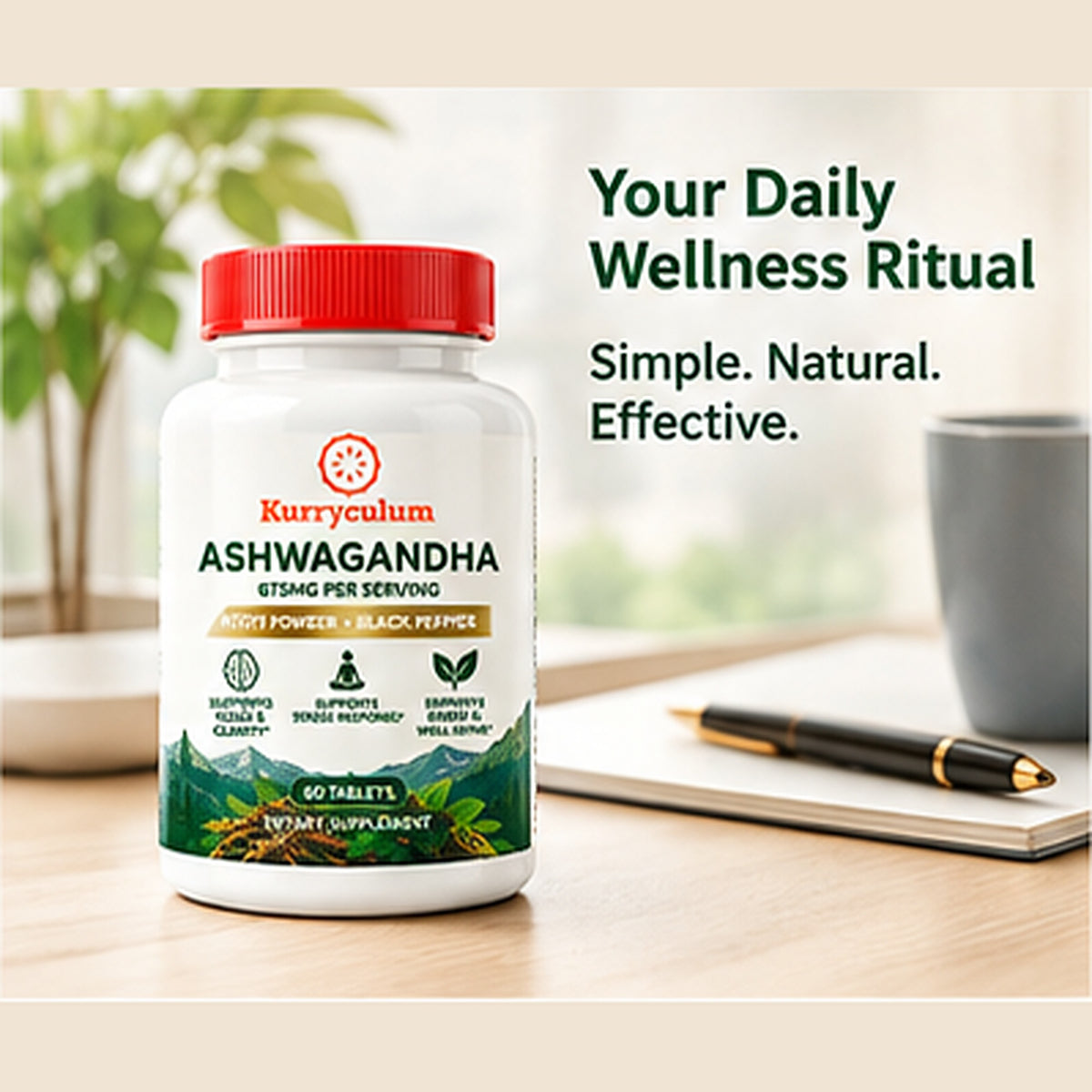 Kurryculum Ashwagandha + Black Pepper — Stress & Calm Support