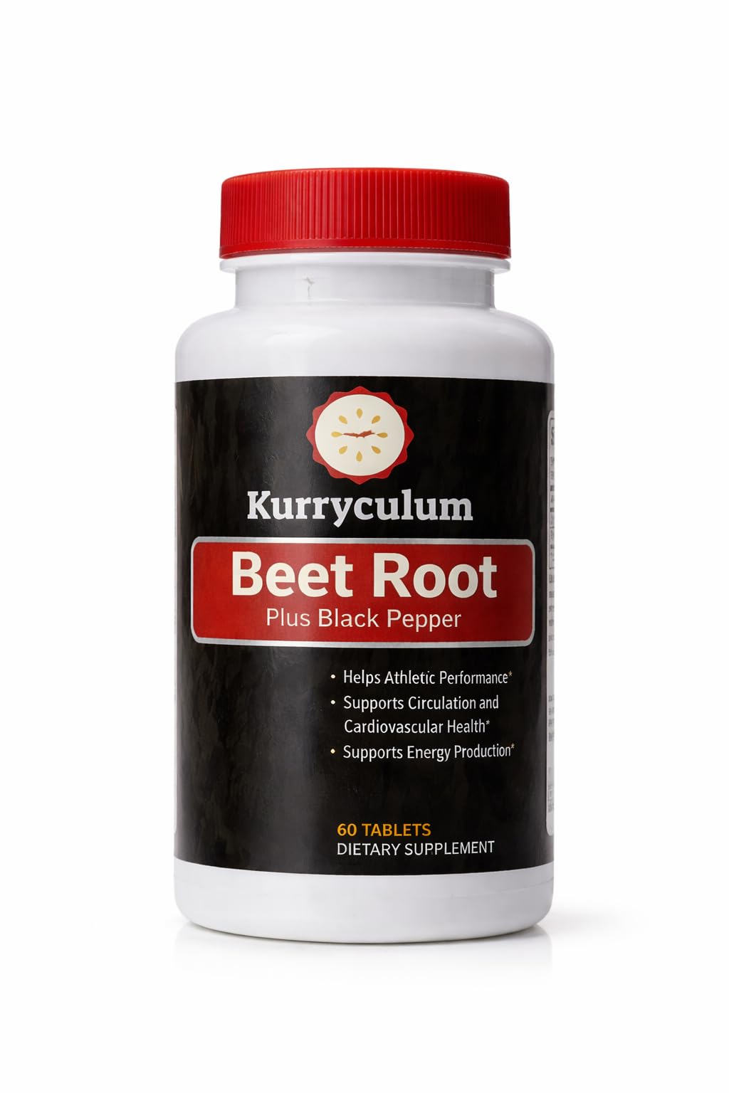 Kurryculum Beet Root plus Black Pepper circulation and energy supplement front label