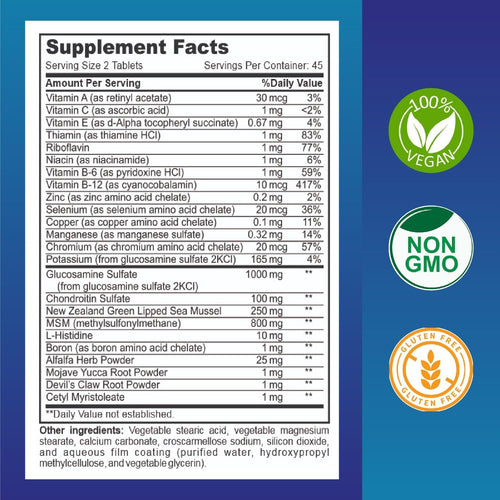 Kurryculum BoneVite+ — Glucosamine, Chondroitin & Elderberry Bone & Joint Support (90 Tablets)