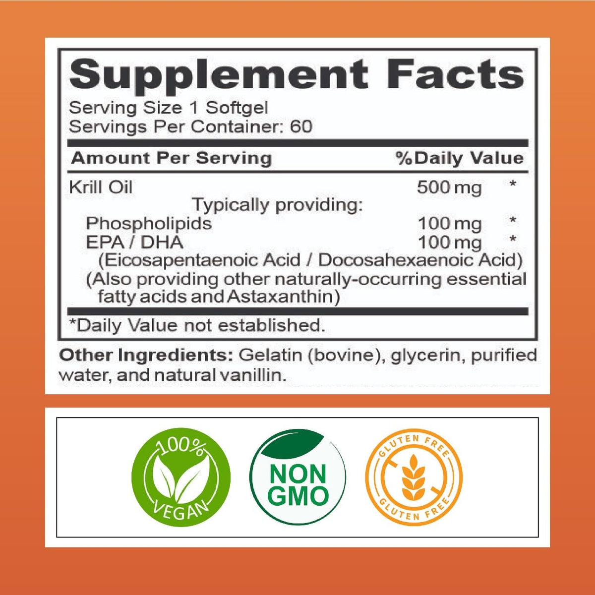 Kurryculum Krill Oil 500mg — Burpless Omega-3 with Astaxanthin (60 Softgels)