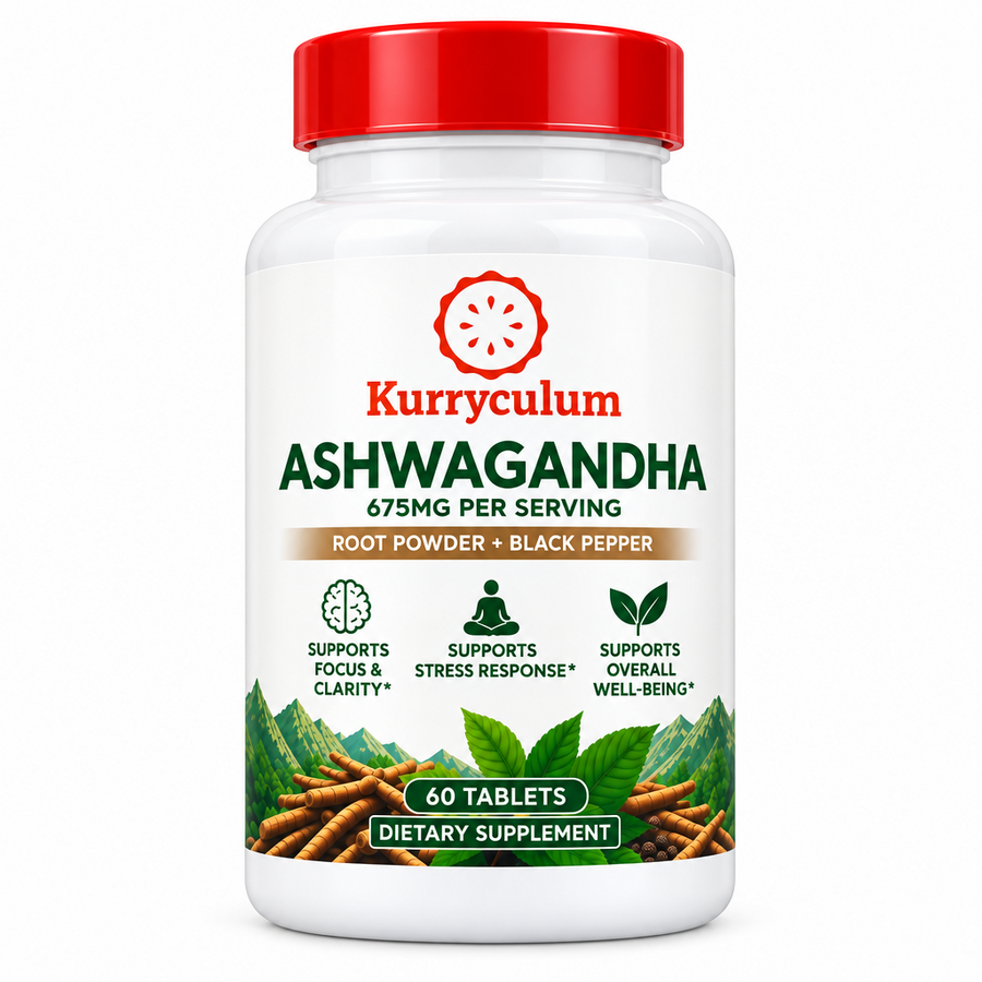 Kurryculum Ashwagandha + Black Pepper — Stress & Calm Support
