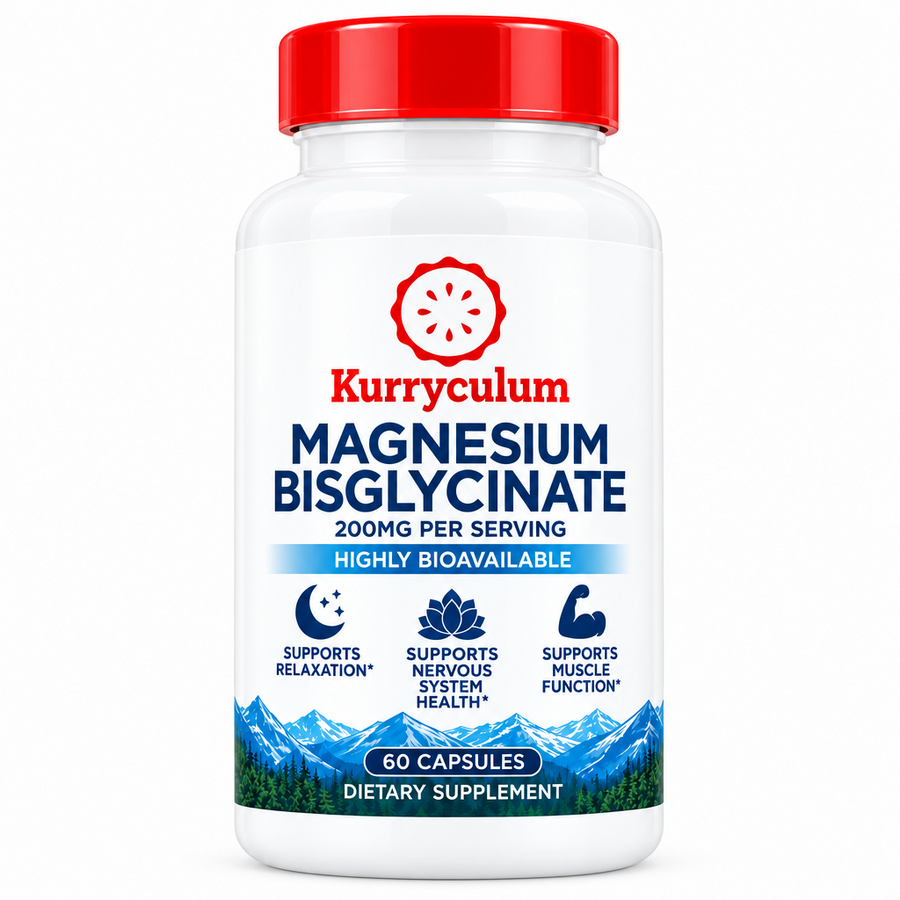 Kurryculum Magnesium Glycinate — Calm, Sleep & Muscle Support (Albion® Chelate)