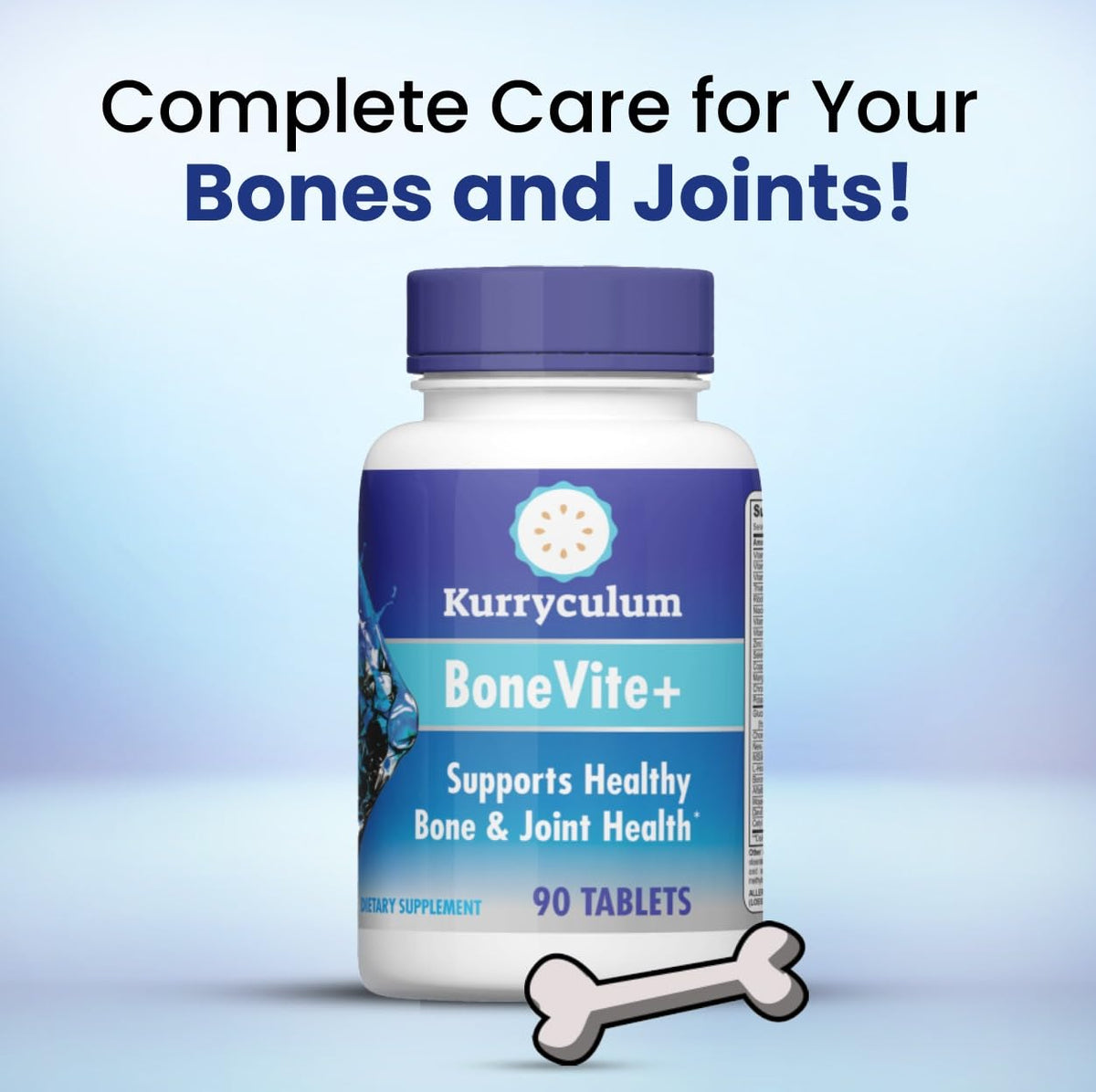 Kurryculum BoneVite+ — Glucosamine, Chondroitin & Elderberry Bone & Joint Support (90 Tablets)