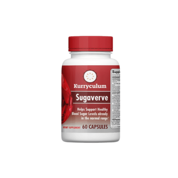 Kurryculum SugaVerve Gluten-Free Sugar Support Dietary Supplements with Cinnamon, 60 Count